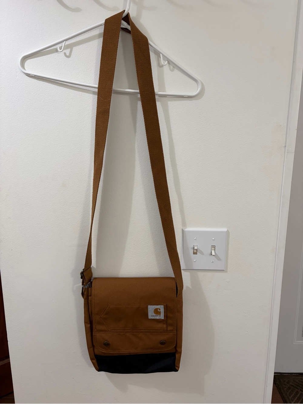 Carhartt Brown and Black Messenger Bag with Adjustable Strap